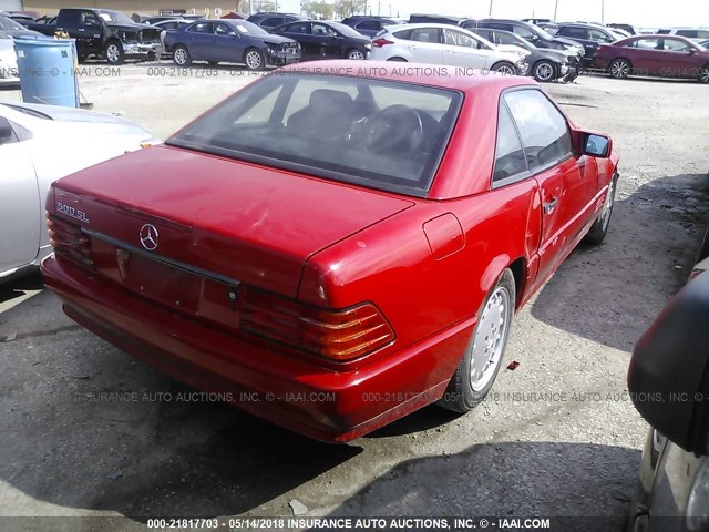 WDBFA66E6LF009539 - 1990 MERCEDES-BENZ 500 SL RED photo 4