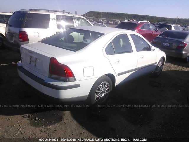 YV1RS64A942367362 - 2004 VOLVO S60 WHITE photo 4