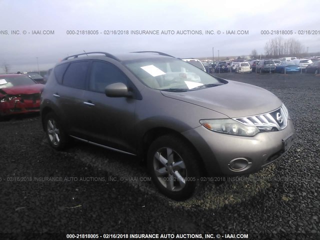 JN8AZ18U19W015063 - 2009 NISSAN MURANO S/SL BROWN photo 1