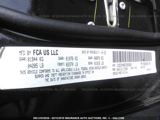 1C3CDFAA6FD363629 - 2015 DODGE DART SE BLACK photo 9