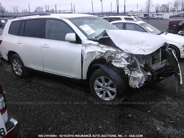 5TDZA3EH3CS029594 - 2012 TOYOTA HIGHLANDER SE WHITE photo 1