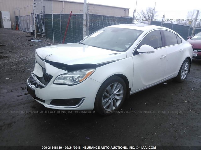 2G4GK5EX1E9202740 - 2014 BUICK REGAL WHITE photo 2