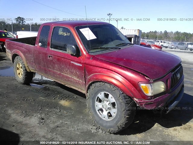 5TEWN72N43Z299591 - 2003 TOYOTA TACOMA XTRACAB MAROON photo 1