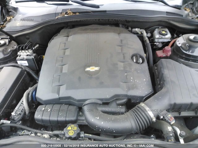 2G1FF1E34D9184493 - 2013 CHEVROLET CAMARO LT BLACK photo 10