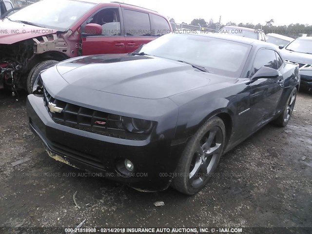 2G1FF1E34D9184493 - 2013 CHEVROLET CAMARO LT BLACK photo 2