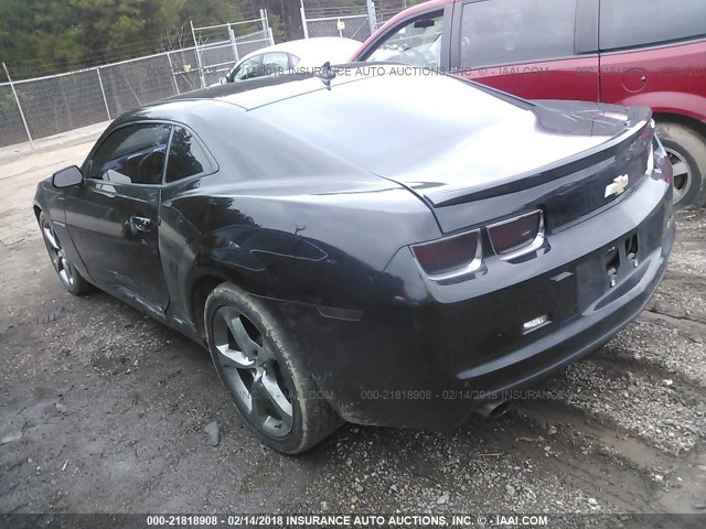 2G1FF1E34D9184493 - 2013 CHEVROLET CAMARO LT BLACK photo 3