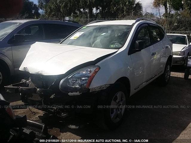 JN8AS5MV5EW720341 - 2014 NISSAN ROGUE SELECT S WHITE photo 2