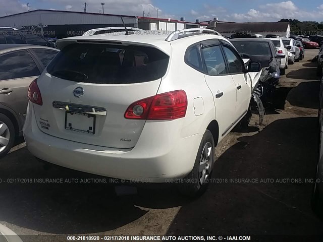 JN8AS5MV5EW720341 - 2014 NISSAN ROGUE SELECT S WHITE photo 4