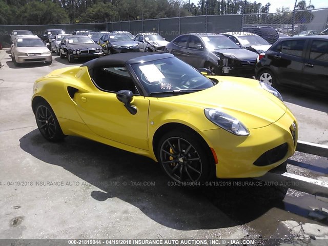 ZARBAAB42GM183390 - 2016 ALFA ROMEO 4C SPIDER YELLOW photo 1