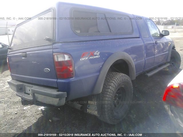 1FTZR45E53PB54515 - 2003 FORD RANGER SUPER CAB BLUE photo 4