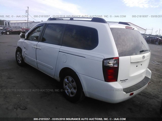 KNDMB233476117603 - 2007 KIA SEDONA EX/LX WHITE photo 3