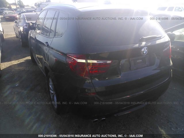 5UXWX9C56E0D30686 - 2014 BMW X3 XDRIVE28I BLACK photo 3