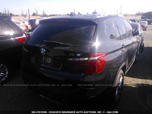 5UXWX9C56E0D30686 - 2014 BMW X3 XDRIVE28I BLACK photo 4