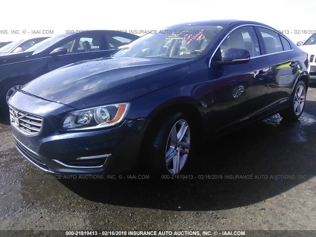 YV1612FS6E1298416 - 2014 VOLVO S60 T5 BLUE photo 2