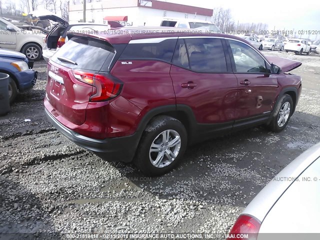 3GKALMEV0JL186137 - 2018 GMC TERRAIN SLE RED photo 4