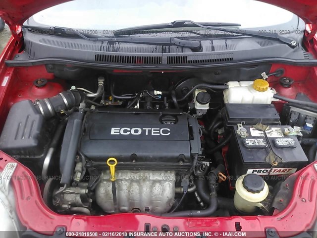 KL1TD5DEXAB122737 - 2010 CHEVROLET AVEO LS/LT 红色 照片 10