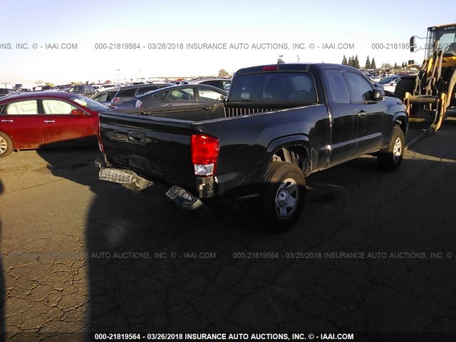 5TFRX5GN5HX080755 - 2017 TOYOTA TACOMA ACCESS CAB/SR/SR5 ნაცრისფერი ფოტო 4