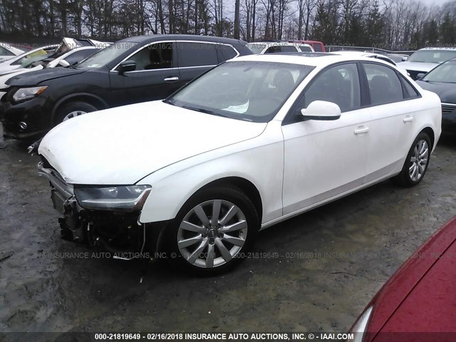 WAUBFAFL0EN044697 - 2014 AUDI A4 PREMIUM WHITE photo 2