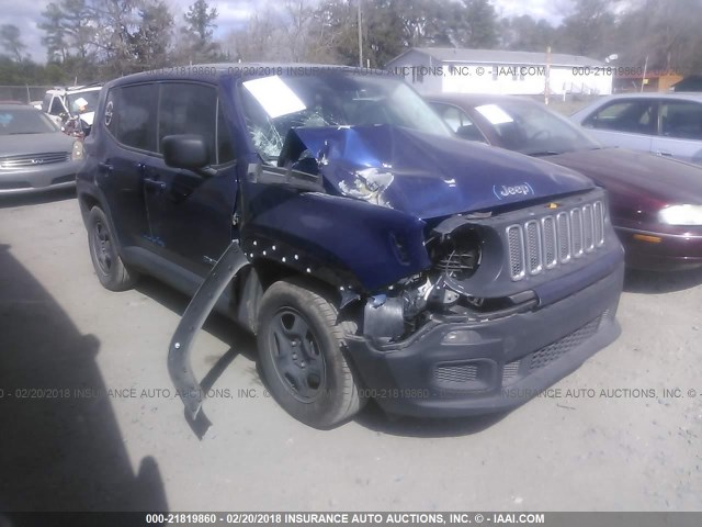 ZACCJAAT7GPC76429 - 2016 JEEP RENEGADE SPORT Մուգ կապույտ լուսանկար 1