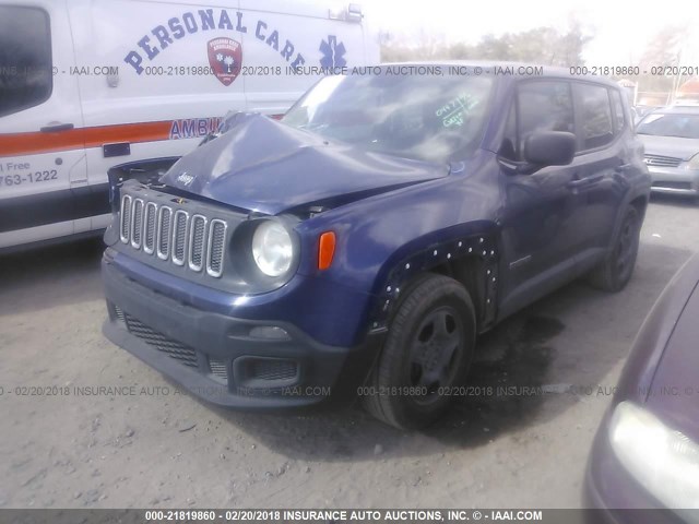 ZACCJAAT7GPC76429 - 2016 JEEP RENEGADE SPORT Մուգ կապույտ լուսանկար 2