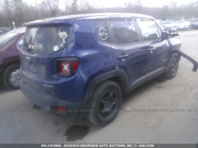 ZACCJAAT7GPC76429 - 2016 JEEP RENEGADE SPORT Մուգ կապույտ լուսանկար 4