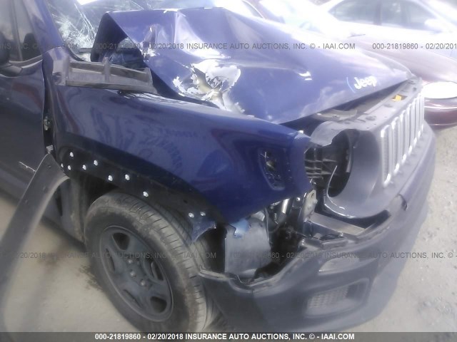 ZACCJAAT7GPC76429 - 2016 JEEP RENEGADE SPORT Մուգ կապույտ լուսանկար 6