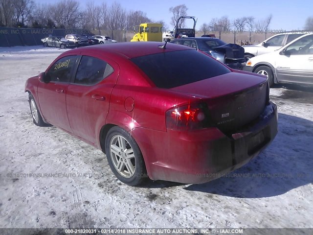 1B3BD1FB9BN508941 - 2011 DODGE AVENGER MAINSTREET RED photo 3