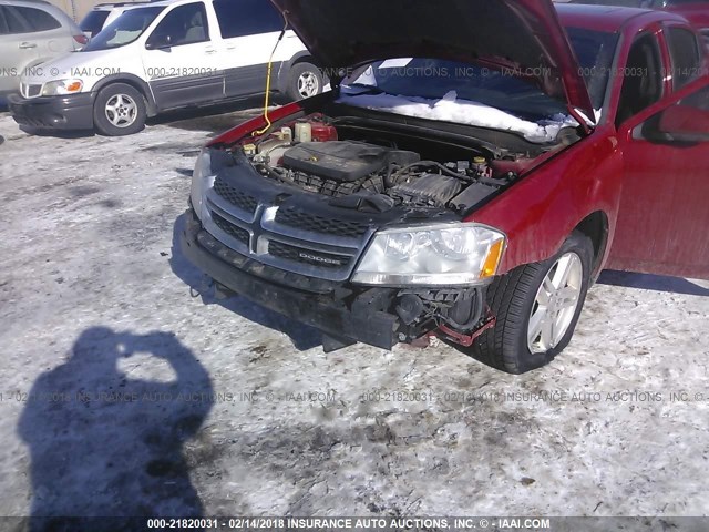 1B3BD1FB9BN508941 - 2011 DODGE AVENGER MAINSTREET RED photo 6