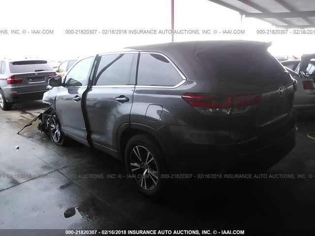 5TDZZRFH8HS220204 - 2017 TOYOTA HIGHLANDER LE/LE PLUS GRAY photo 3
