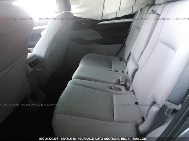 5TDZZRFH8HS220204 - 2017 TOYOTA HIGHLANDER LE/LE PLUS GRAY photo 8