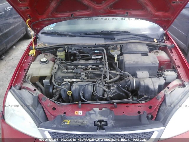 1FAFP34N55W264595 - 2005 FORD FOCUS ZX4 RED photo 10