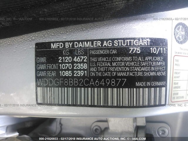 WDDGF8BB2CA649877 - 2012 MERCEDES-BENZ C 300 4MATIC SILVER photo 9