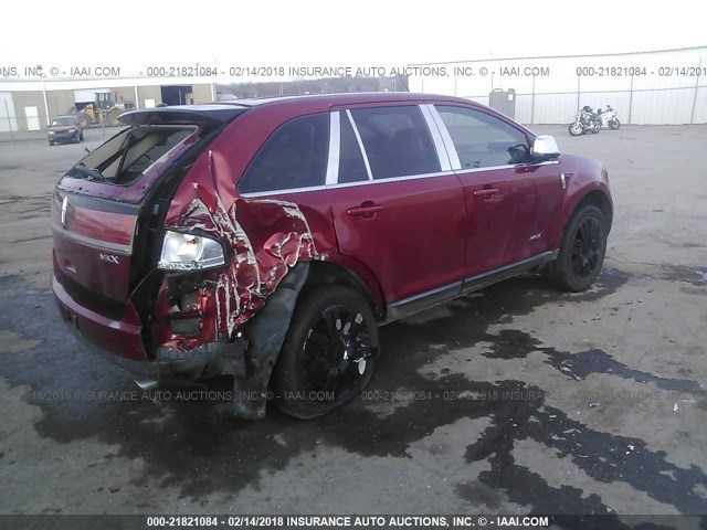 2LMDU68C58BJ20457 - 2008 LINCOLN MKX RED photo 4