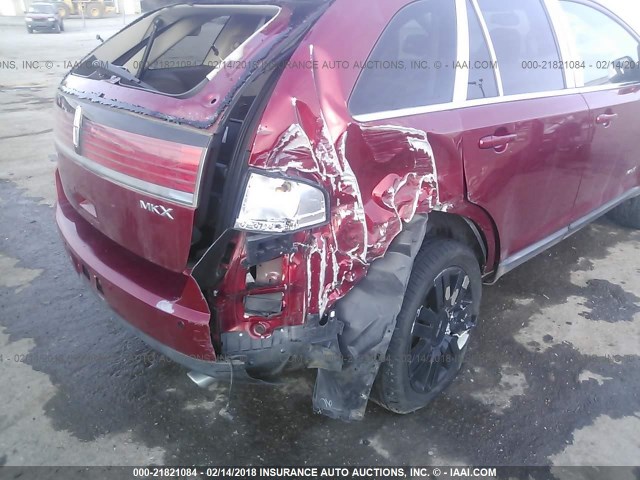 2LMDU68C58BJ20457 - 2008 LINCOLN MKX RED photo 6