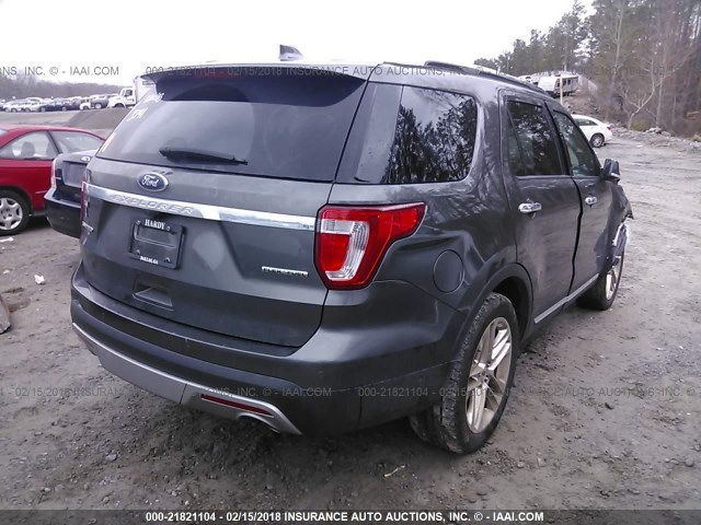 1FM5K7F82GGD33741 - 2016 FORD EXPLORER LIMITED GRAY photo 4