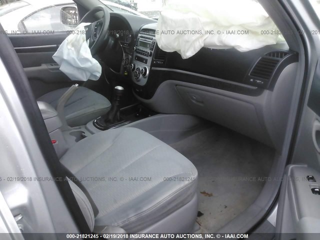 KM8SG13D07U140539 - 2007 HYUNDAI SANTA FE GLS SILVER photo 5