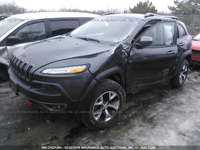 1C4PJMBS0FW786616 - 2015 JEEP CHEROKEE TRAILHAWK GRAY photo 2