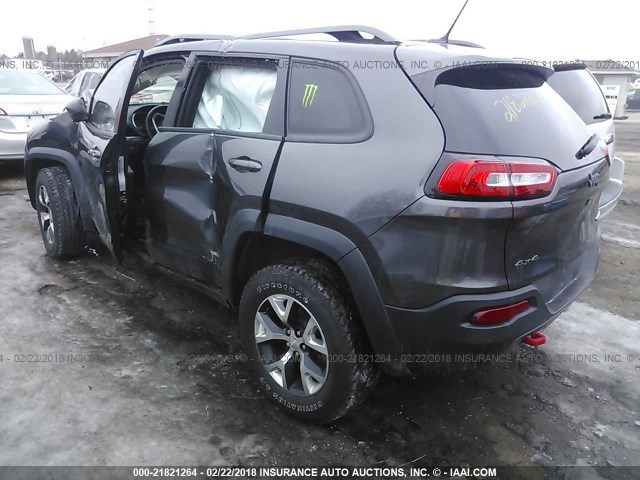 1C4PJMBS0FW786616 - 2015 JEEP CHEROKEE TRAILHAWK 灰色 照片 3