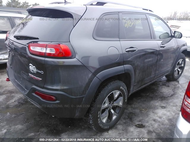 1C4PJMBS0FW786616 - 2015 JEEP CHEROKEE TRAILHAWK 灰色 照片 4