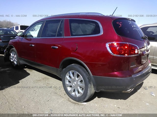 5GAKRCED6BJ236288 - 2011 BUICK ENCLAVE CXL RED photo 3
