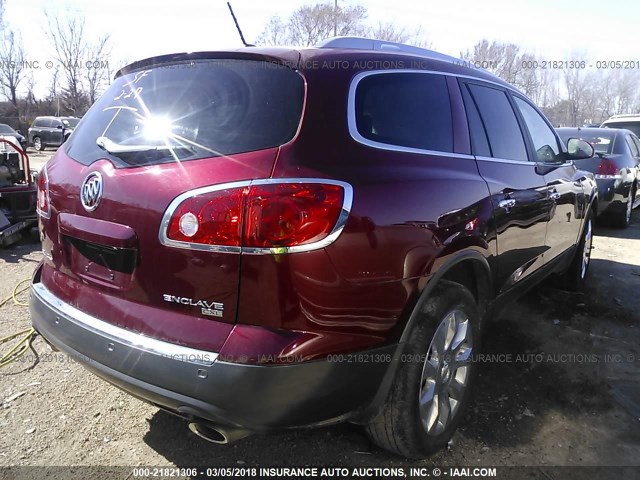 5GAKRCED6BJ236288 - 2011 BUICK ENCLAVE CXL RED photo 4