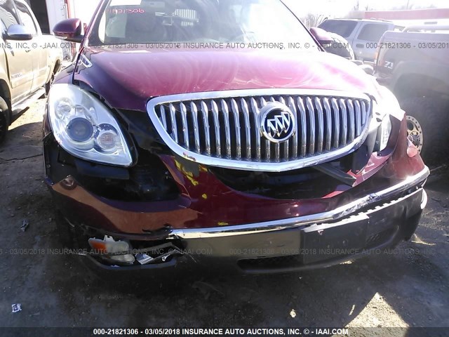 5GAKRCED6BJ236288 - 2011 BUICK ENCLAVE CXL RED photo 6