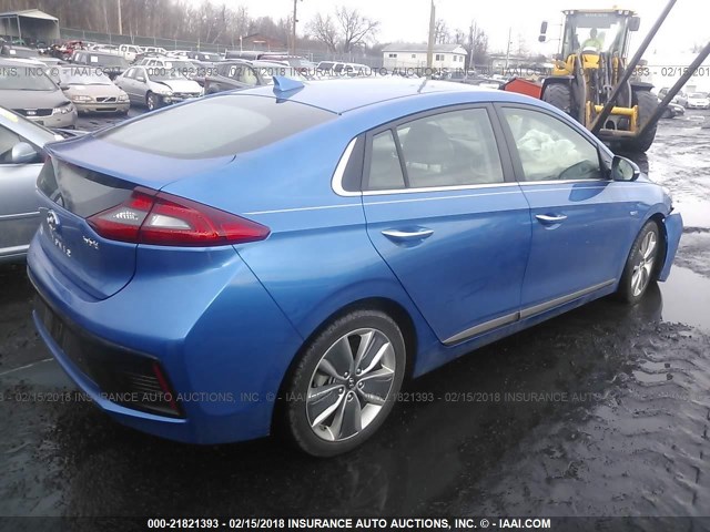 KMHC05LC0HU030468 - 2017 HYUNDAI IONIQ HEV BLUE photo 4