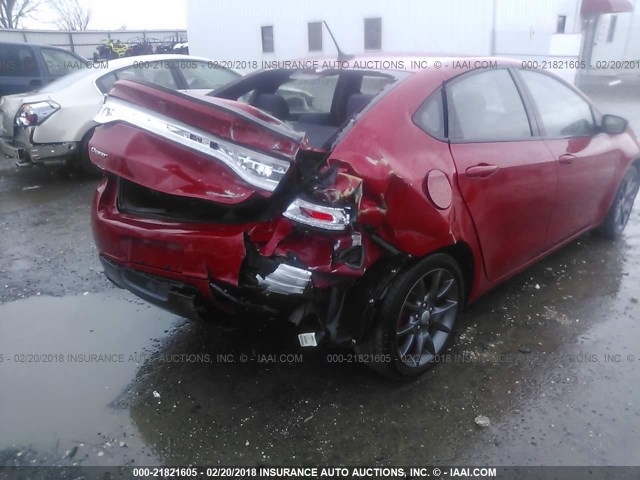 1C3CDFBB9GD531546 - 2016 DODGE DART SXT RED photo 6