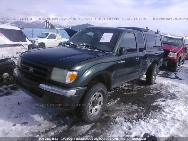 4TAWM72N2XZ426693 - 1999 TOYOTA TACOMA XTRACAB GREEN photo 2