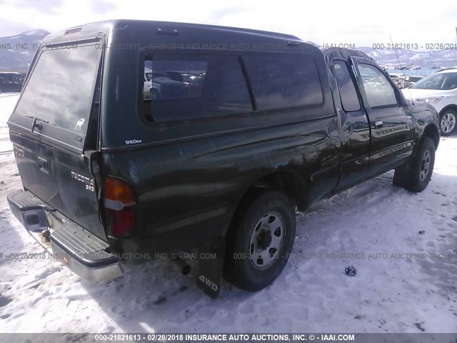 4TAWM72N2XZ426693 - 1999 TOYOTA TACOMA XTRACAB GREEN photo 4