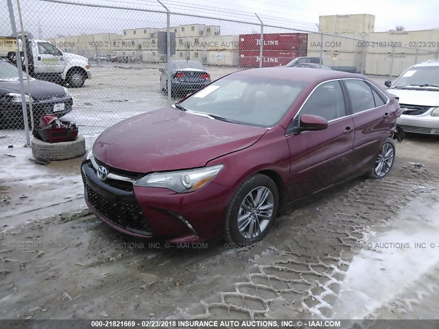 4T1BF1FK5FU943777 - 2015 TOYOTA CAMRY LE/XLE/SE/XSE MAROON photo 2