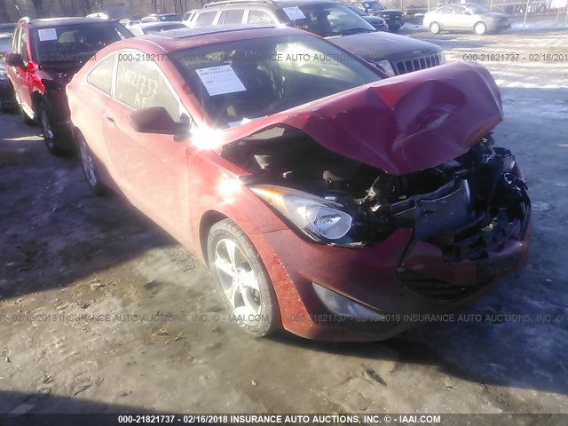 KMHDH6AE8DU003357 - 2013 HYUNDAI ELANTRA COUPE GS/SE RED photo 1