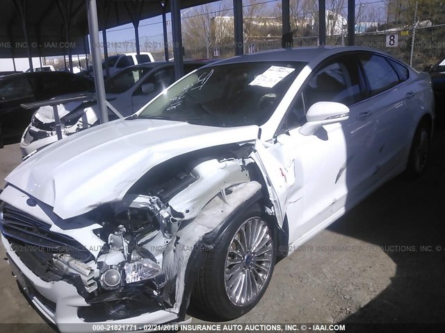 3FA6P0K94FR239650 - 2015 FORD FUSION TITANIUM WHITE photo 2