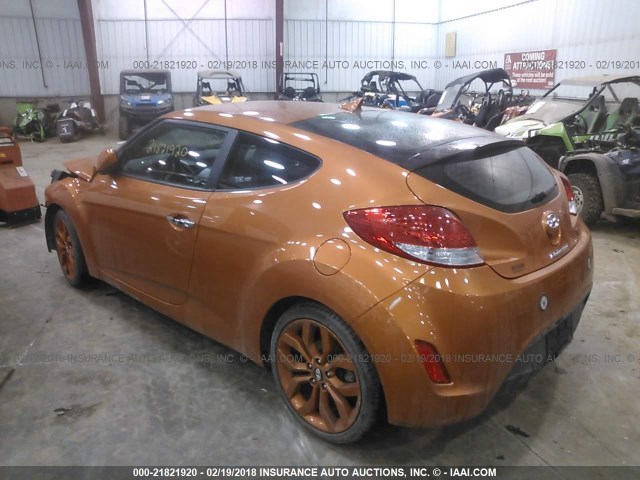 KMHTC6AD3FU218973 - 2015 HYUNDAI VELOSTER ORANGE photo 3